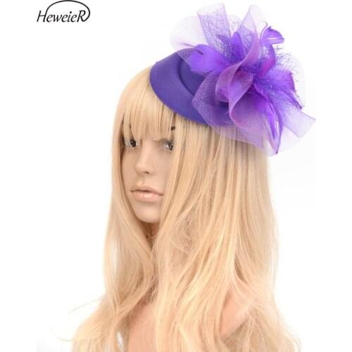 Fashion Fascinator Feather Net Pillbox Hats Hair Clip Ascot Cocktail Races Wedding Party Hairpiece Headdress Lady Women Headwear