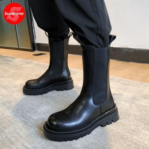 Superone Women Short Boots Warm Fur Fashion Platform Thick Heel Winter Shoes Plush Hot Boot Lady Office Footwear Size 33-43