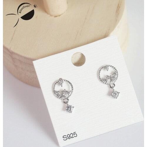 Carved Zircon S925 Sterling Silver Stud Earrings Flower Women Earrings Fashion Party Jewelry Trendy Silver Female Stud Earring