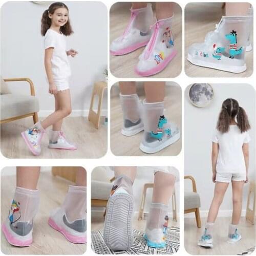 1 Pair Childrens Rain Shoe Cover Waterproof Anti Slip Thickened And Wear Resistant Rain Shoe Cover