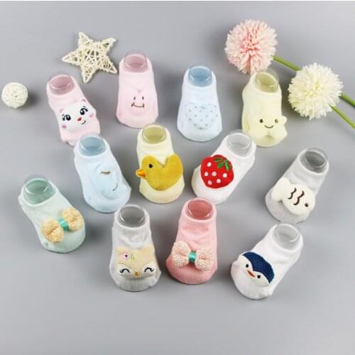 1 Pair Baby Boy Socks Cotton Baby Socks Rubber Anti Slip Boy Girl Floor Kids Toddlers Sock Spring Animal Infant Newborn Gifts