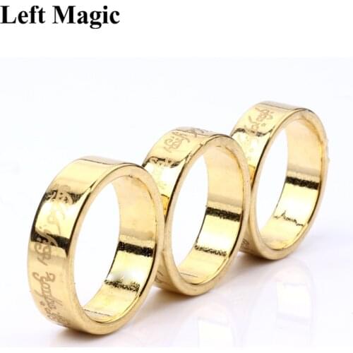 1 Pcs Gold PK Ring Lettering Magic Tricks Magnetic Ring 18mm/19mm/20mm Golden Strong Magnetic Magic Ring Magnet Finger magic