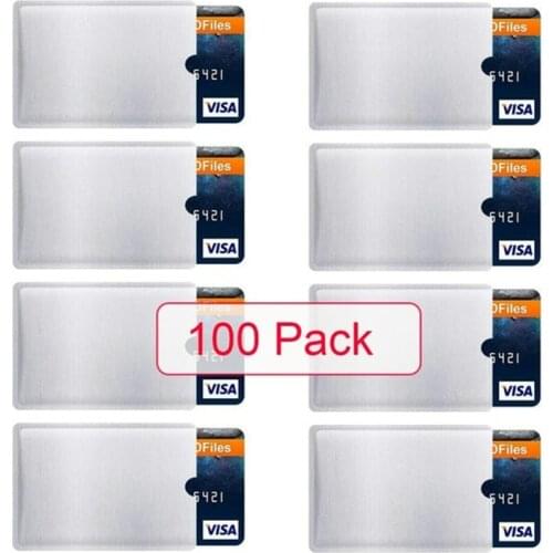 100PCS RFID Blocker Sleeves Anti Theft RFID Card Wallet Protector RFID Nfc Blocking Holder Identity Theft Anti-Scan Card Sleeve