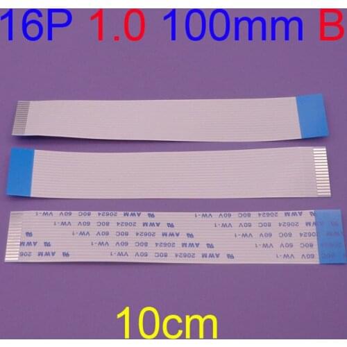 2-500pcs 16pin FFC FPC flat flexible cable 1.0mm pitch 16 pin B Forward Same Direction Length 100mm Ribbon Flex Cable
