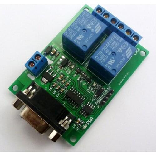 2 Channel Serial port Relay Module DC 12V PC Computer USB RS232 DB9 RS485 UART Remote Control Switch Board for Smart Home