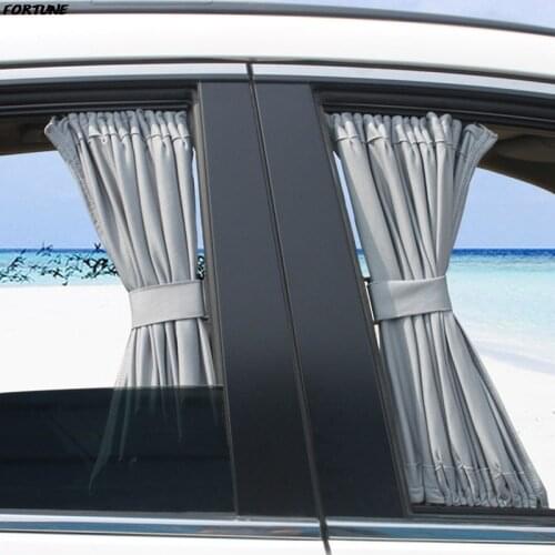 2pcs/set Stretchable Car Side Window Sunshade Curtains Auto Windows Sun Visor Blinds Cover With Elastic Cord For Car-styling