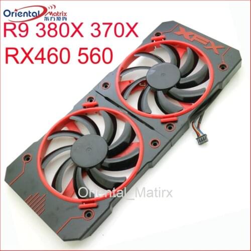 2pcs/lot FY09010H12LPB 12V 0.45A VGA Fan For XFX R9 380 380X R9 370 370X RX460 560 Graphics Card Fan 4Pin
