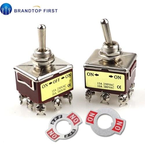 302 ON-ON 2 Position 9 Pins Toggle Switch 15A 250VAC Power Rocker Switch 303 3 Position ON-OFF-ON