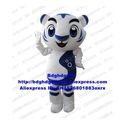 White Christmas Baise Bear Tiger Tigerkin Mascot Costume Adult Cartoon Character Brand Name Promotion New Year Party zx1465