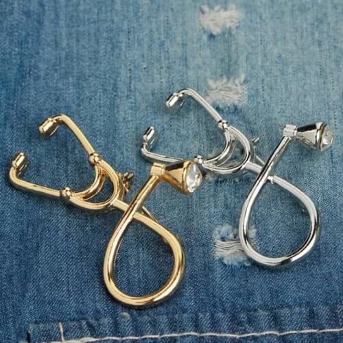 Fashion Stethoscope Brooch Pins Doctor Nurse Medical Brooch Badge Jewelry Gift
