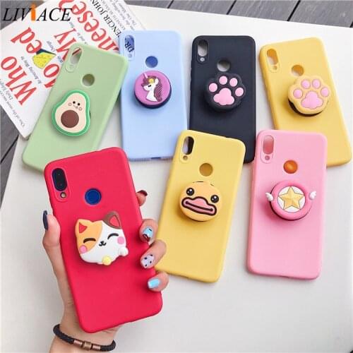 Cartoon Stand Holder Phone Case For Samsung S21 S20 S10 S9 S8 S7 S6 A50S A30S A6 A7 A8 Plus A9 2018 3D Soft Silicone TPU Cover