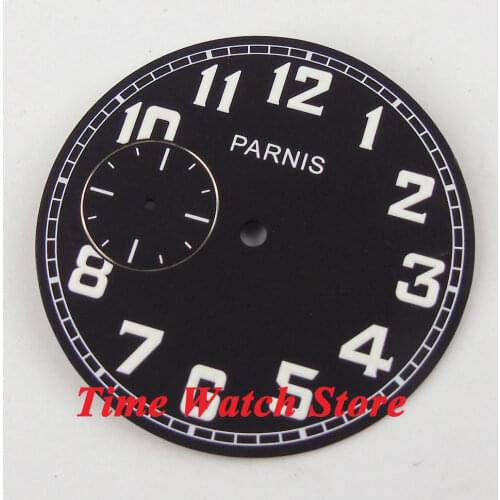 40.6mm black dial Arabic numerals white marks fit eta 6497 movement mes Watch watch dial D44