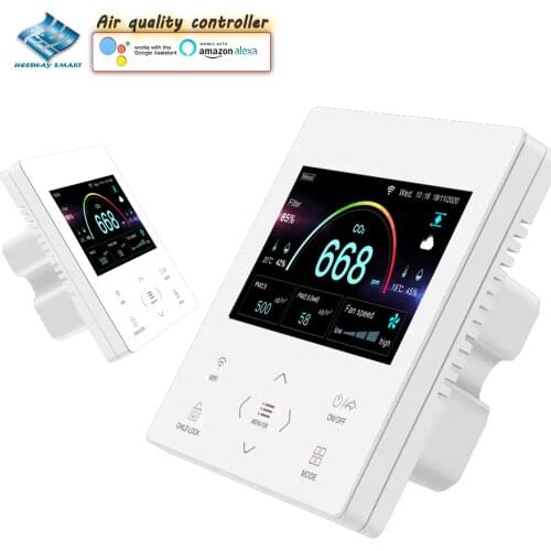 CO2&PM2.5,CO2&VOC Sensor Air-Quality-Adjust PPM Concentration for Home Ventilation System TUYA WIFI,RS485 Remote Control