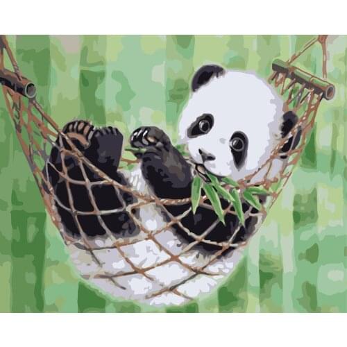 DIY 40X50 Oil Painting By Numbers Hammock panda Paint by numbers On Canvas Home Decor Digital Painting chrismas gift