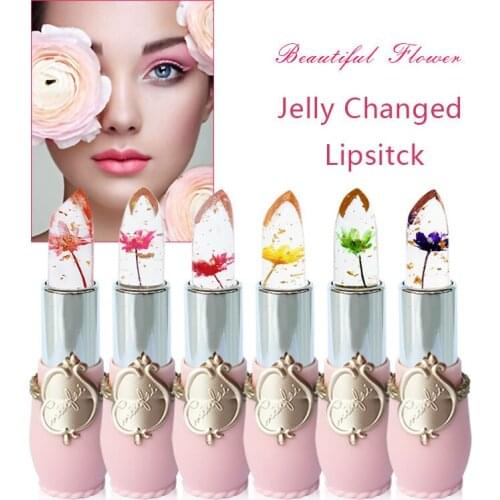 Crystal Jelly Lipstick Flower Magical Temperature Change Color Lip Balm Makeup SSwell
