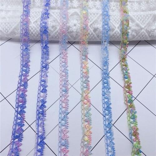 15Yards Fantasy color bowknot polyester embroidery lace DIY handmade hairband fabric decorative edges lace trimmings