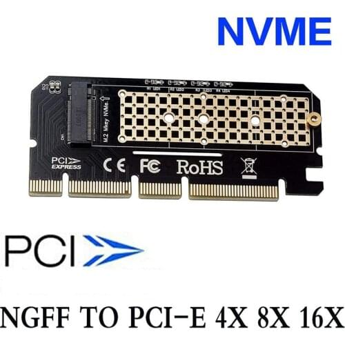 M.2 SSD PCIE Adapter Aluminium Alloy Shell LED Expansion Card Computer Adapter Interface M.2 NVMe SSD NGFF To PCIE 3.0 X16 Riser