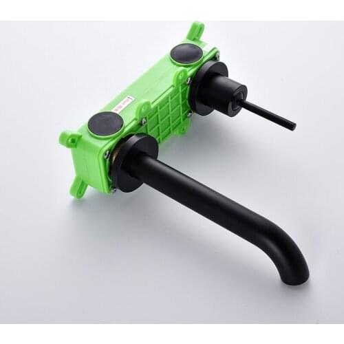 MTTUZK Brass Rose Gold Matt Basin Faucet With Pre-embedded Box Wall Mounted Hot Cold mixer Tap Black Basin Sink Faucet Torneira