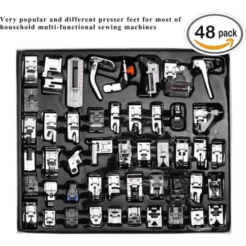 48pcs Presser Foot Stitch Tools Set Domestic Sewing Machine Accessories Hem Foot Spare Parts With Box costura naaien accesoires