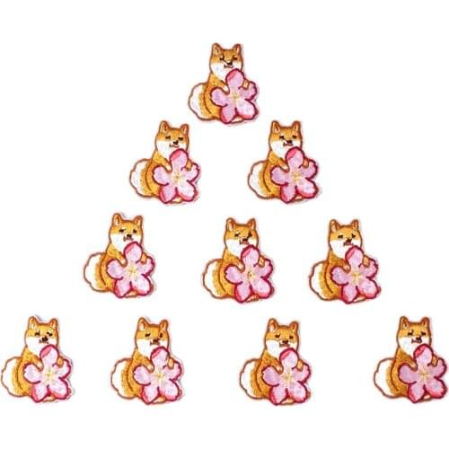 10pcs Cartoon Cat Patches Embroidery Iron On Flower Stickers DIY Animal Bagde Sew On Coats Jeans Pants Bags Caps Hats Appliques