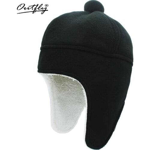 Outfly Winter Warm Ball Cap Girls Cute Ear Protection Hat Thickened Faux Lamb Wool Ski Hat