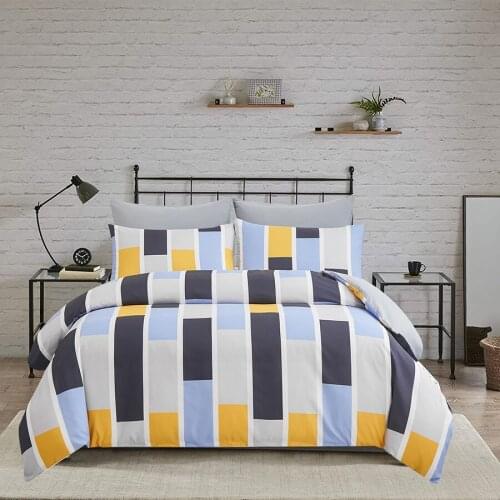 Luxury Geometry Pattern Duvet Cover with Pillowcase 2/3pcs Housse De Couette Home Simple Style Bed Cover Bedding Sets Queen King