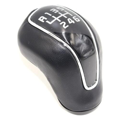 Brand New Black Leather Manual Stick Gear Shift Knob Lever Shifter 6-Speed For Kia K4