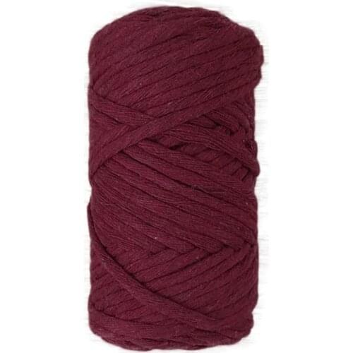 Twisted Cotton Macrame Scanning Floss Ocean Burgundy 250 Gram 100% Cotton 4mm Cord Colorful Braided Solid Core Cord For DIY