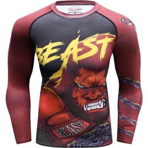 2021 cody Hot Sale Full Printing Fitness Long Sleeves Rash Guard Fashion Gym T Shirt