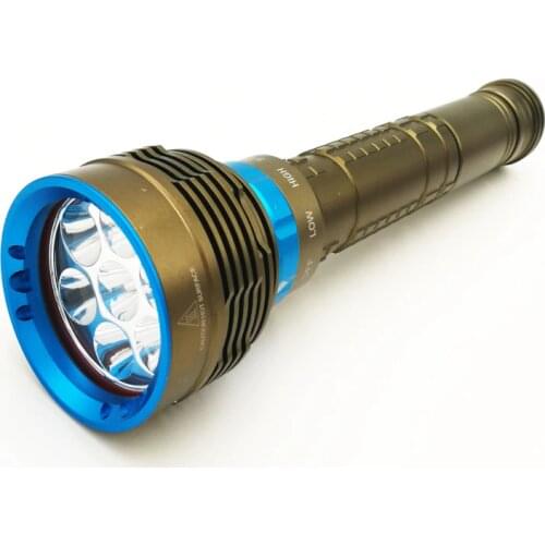 LED diving torch 7 leds waterproof flashlight 7*Cree-XM-L2 Magnetic rotary switch 12000LM By 3*18650 or 3*26550 Battery