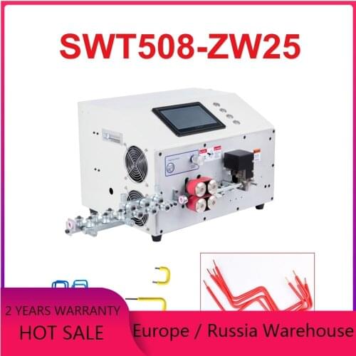 SWT508-ZW25 7 inch touch screen double head computer automatic wire stripping and bending machine for angle bender AWG3 to AWG38