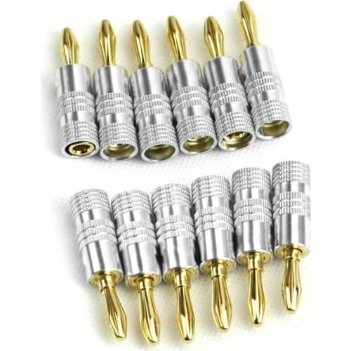 12xGolden Speaker Banana Plug Connector Adapter for Nakamichi