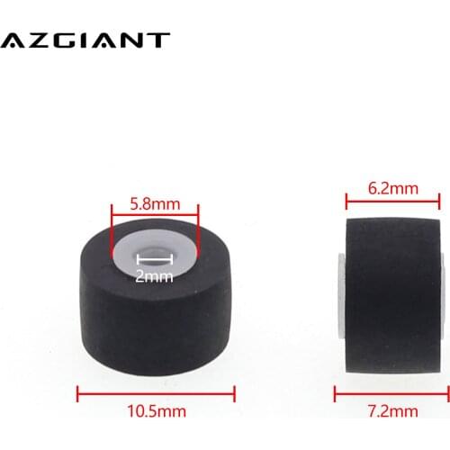 2pcs 10.5mmx7.2x2mm Car Retractor Press Belt Pulley Deck Audio Pressure Recorder Press Cassette Deck Pinch Roller Tape Card Seat