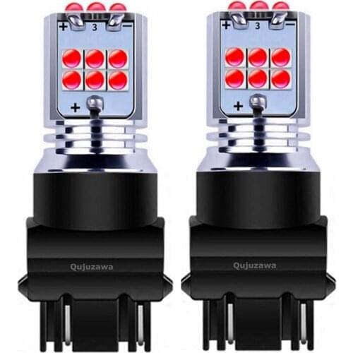 2PCS 2019 New T25 3157 3156 P27/7W P27W Super Bright 1800LM LED Car Reverse Lamps Brake Bulb Daytime Running Lights Turn Signals