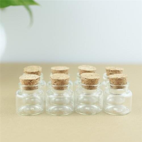 24pcs/Lot DIY Mini Wishing Glass Bottles Cork Crafts Jars Cork Stopper 30*30mm Diameter Transparent Empty Glass Bottles