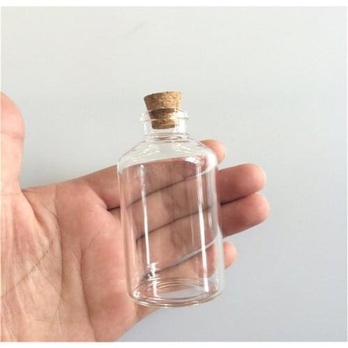 25 pcs 40x75x12.5 mm 60 ml Empty Small Mouth Glass Bottles With Cork DIY Wishing Bottles Containers Vials