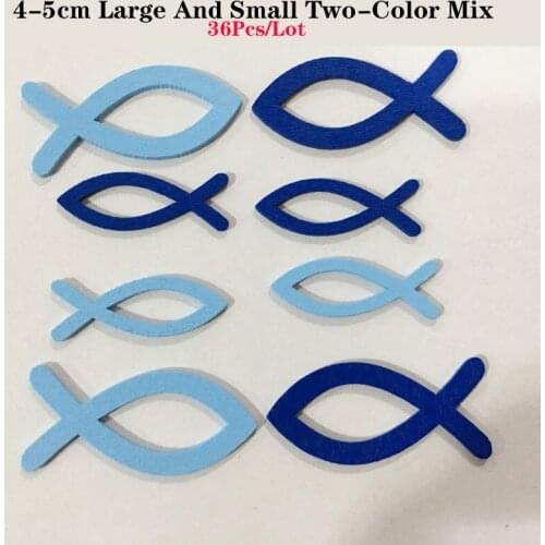 36Pcs/Lot Large And Small Double-Color Mixed Hollowed-Out Wooden Fish Shape for Diy Handmade Household Crafts Accessories