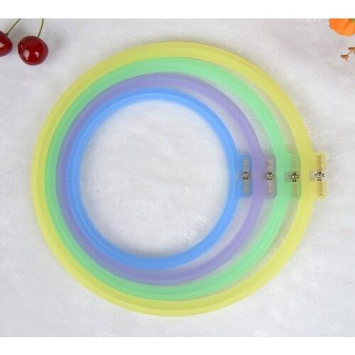 5pcs/lot Embroidery Hoops Frame set non slip colored plastic hoop For Cross Stitch Needlecraft free shipping 15/18/21/24/27cm