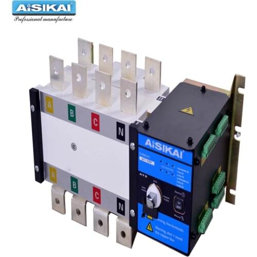 AISIKAI ATS 630A 4P controller dual power automatic transfer switch parts 220V 380V electric diesel generator panel board 3phase