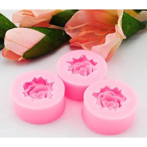 ANGRLY 10pcs Rose flower DIY 3D silicone baking mold cake pan cake Chocolate Decoration Mould