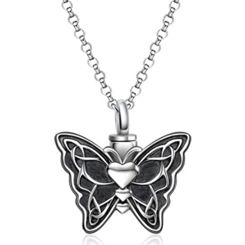Butterfly Shape Ashes Cremation Pendant Keepsake Urn Necklace Memorial Jewelry