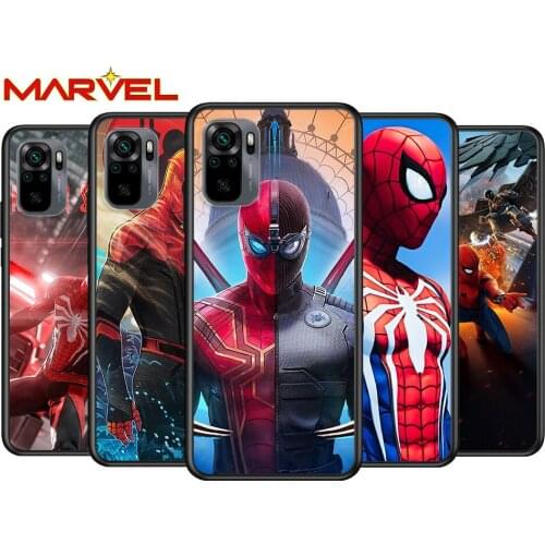 Marvel Spiderman hero for Xiaomi Redmi Note 10 10S 9 9T 9S 9Pro Max 8T 8Pro 8 7 6 5 Pro 5A 4X 4 Soft Black Phone Case