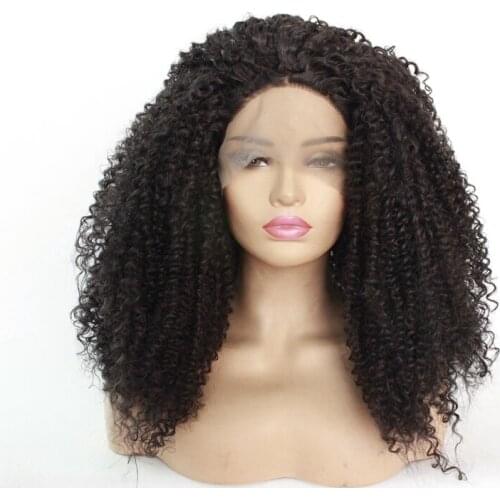 Cheap Afro Kinky Curly Wigs Heat Resistant Synthetic Lace Front Wigs With Natural Hairline Glueless Black Wigs For Black Women