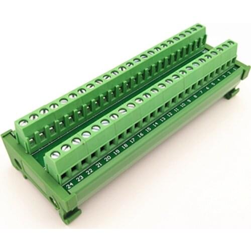 DIN Rail Mount 24A/400V 24 Position Screw Terminal Block Distribution Module