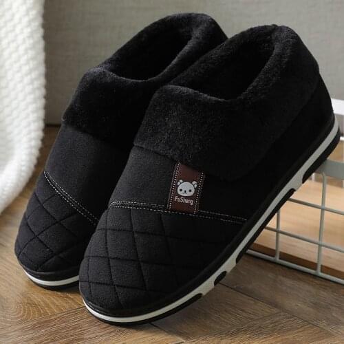 Topvivi home slippers men winter warm shoes room Slippers Indoor Warm Soft Male Slipper winter indoor boots plus size 47 48 49