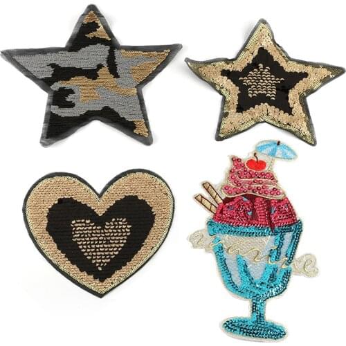 Computer Emboridery Label Clothing Accessories Patch Sequins Turning Piece Embroidered Cloth Stickers Textile Accessories