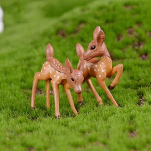 ZOCDOU 1 Piece Sika Spotted Deer Elk Canada Ireland Africa Model Statue Figurine Ornament Miniatures Garden Decor DIY Home