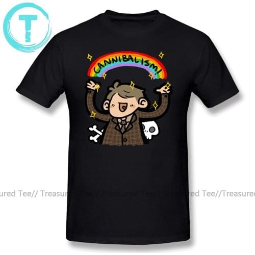 Hannibal T Shirt CANNIBALISM T-Shirt Short Sleeves Print Tee Shirt Basic Men 100 Cotton Funny Oversized Tshirt