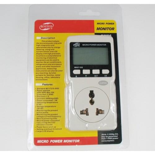 GM86 Hight quality 220V Large LCD Display Digital Power Energy Meter Power FactorFrequencyAmmeter Voltmeter Monitor