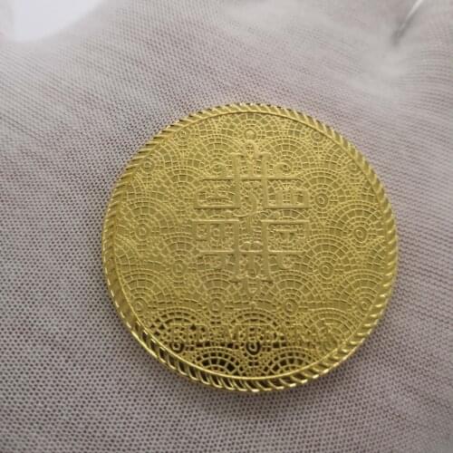 Gold planted Delicate Carving Eid Mubarak Commemorative Challenge Coin Collection Auspicious Q9QA Collection gifts
